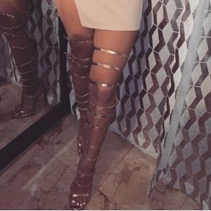 Strappy Gladiator Gold Heels